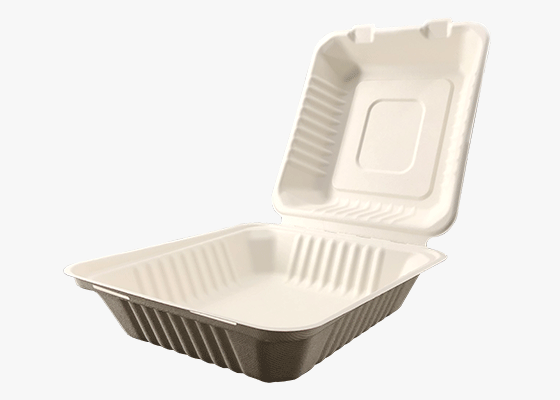 產品名稱: 泰國工廠大量現(xiàn)貨供應：紙漿模塑餐具; 8寸鎖盒 型號1